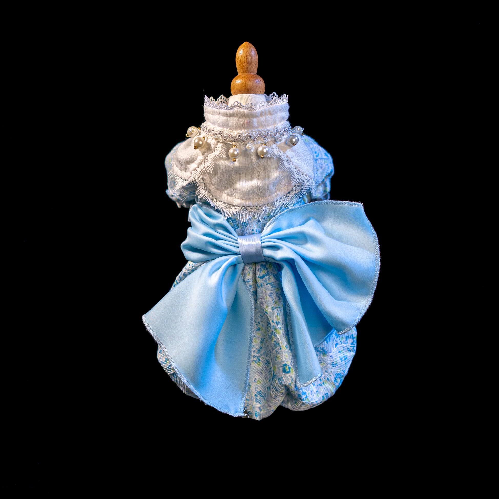 blue cat dress Dog Cat Bridesmaid Snow Princess Light Blue Dress Tutu Wedding With Beads Brocade Cinderella